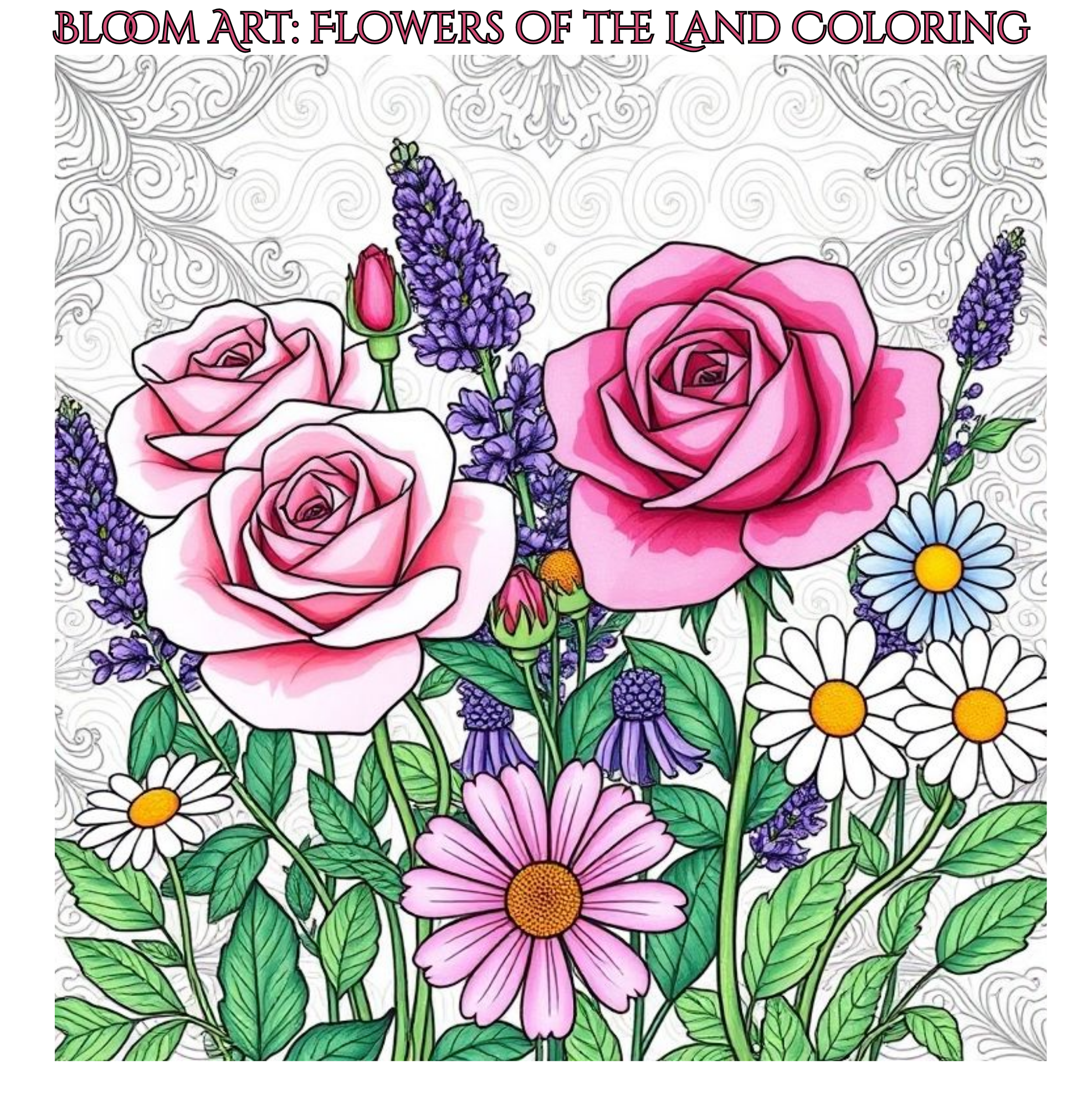 Bloom Art Flowers of the Land Coloring