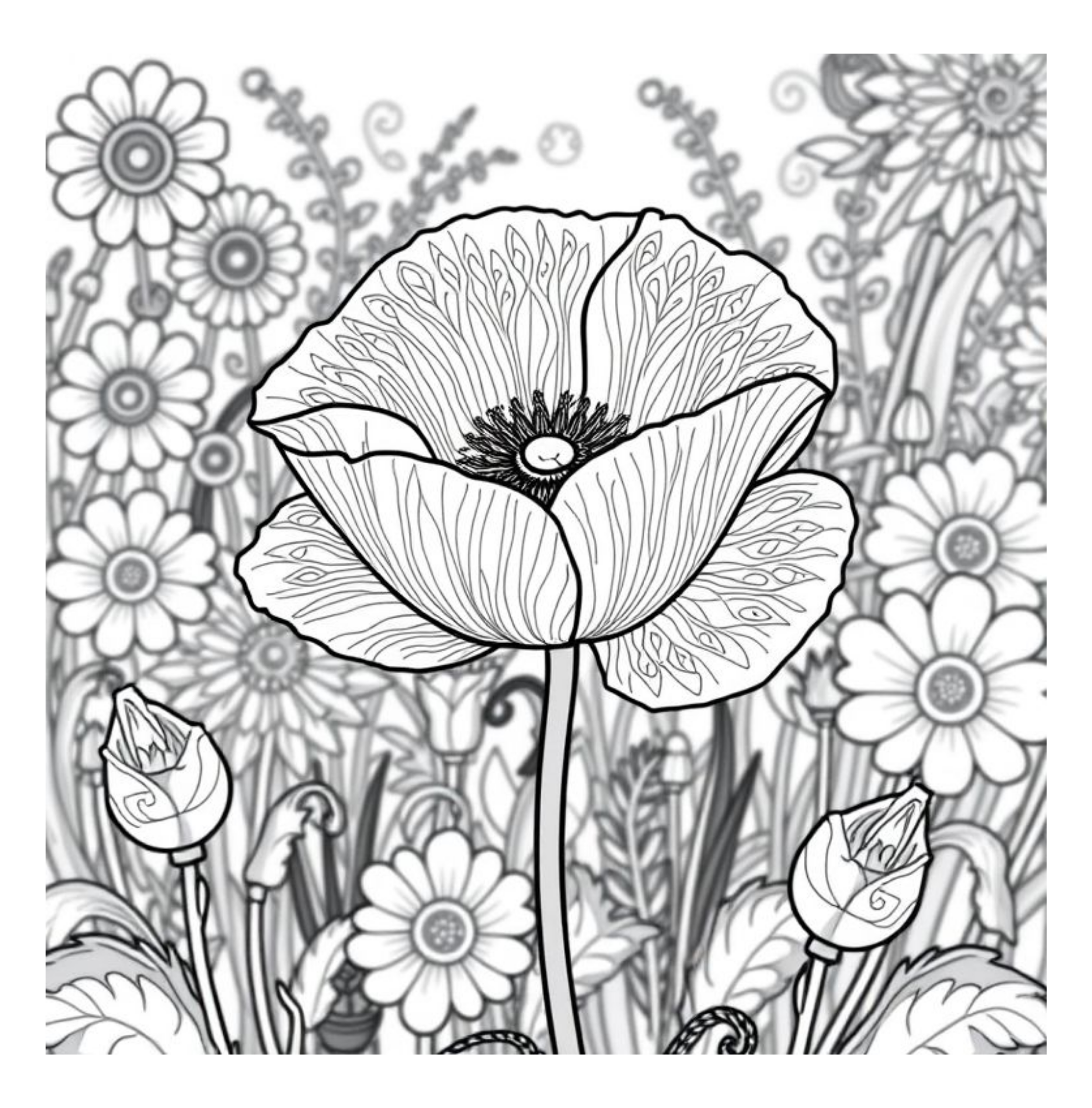 Bloom Art Flowers of the Land Coloring