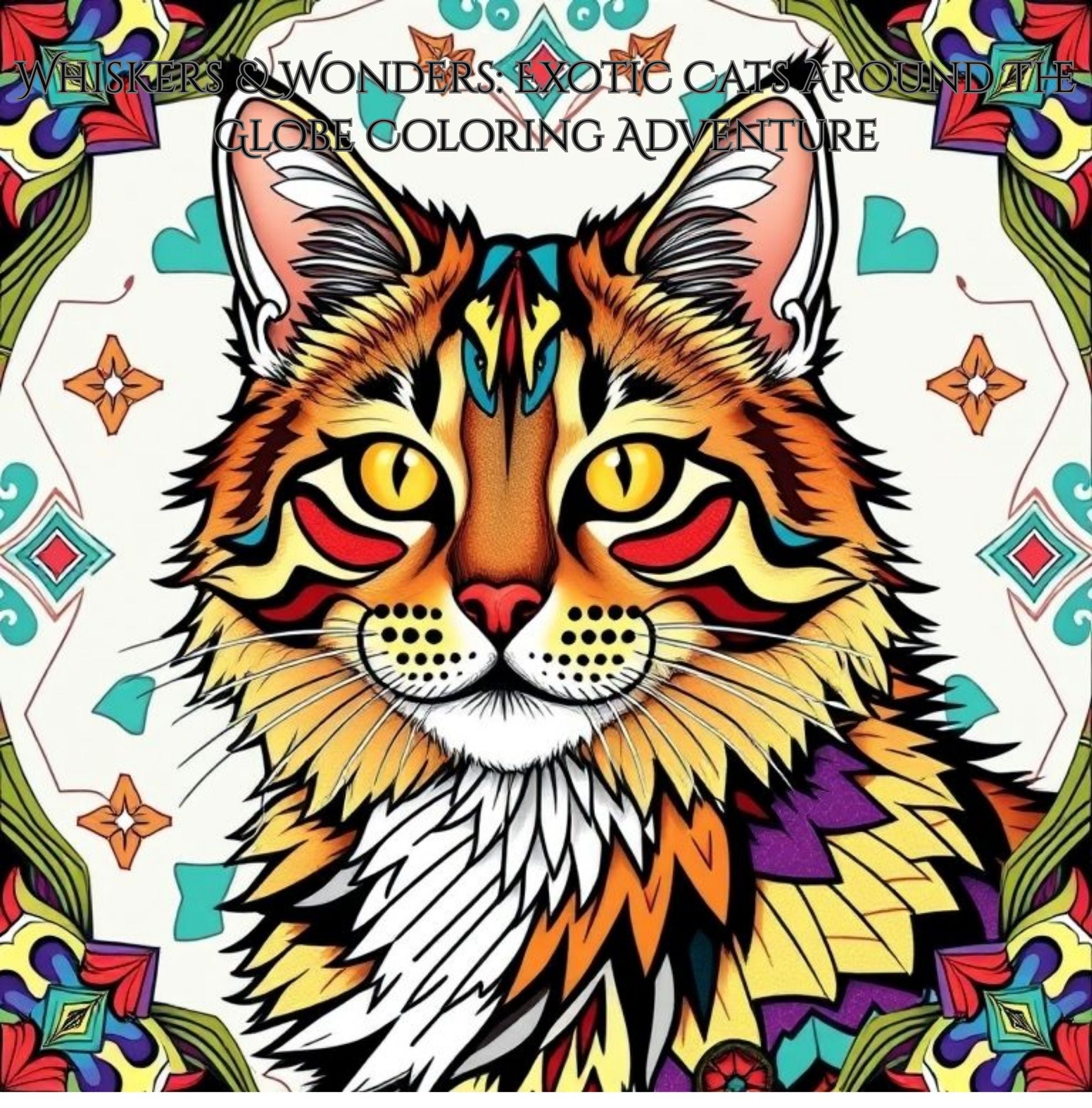 Whiskers & Wonders: Exotic Cats Around The Globe Coloring Adventure