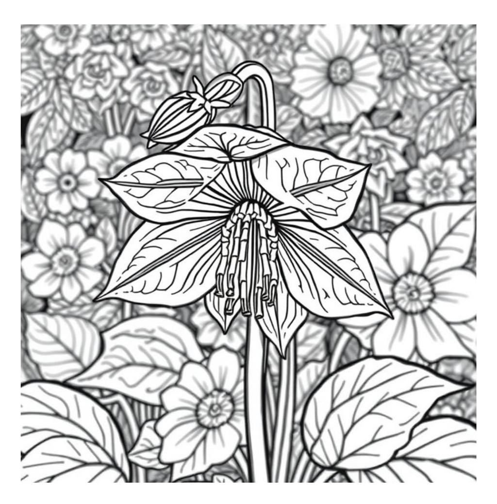 Bloom Art Flowers of the Land Coloring