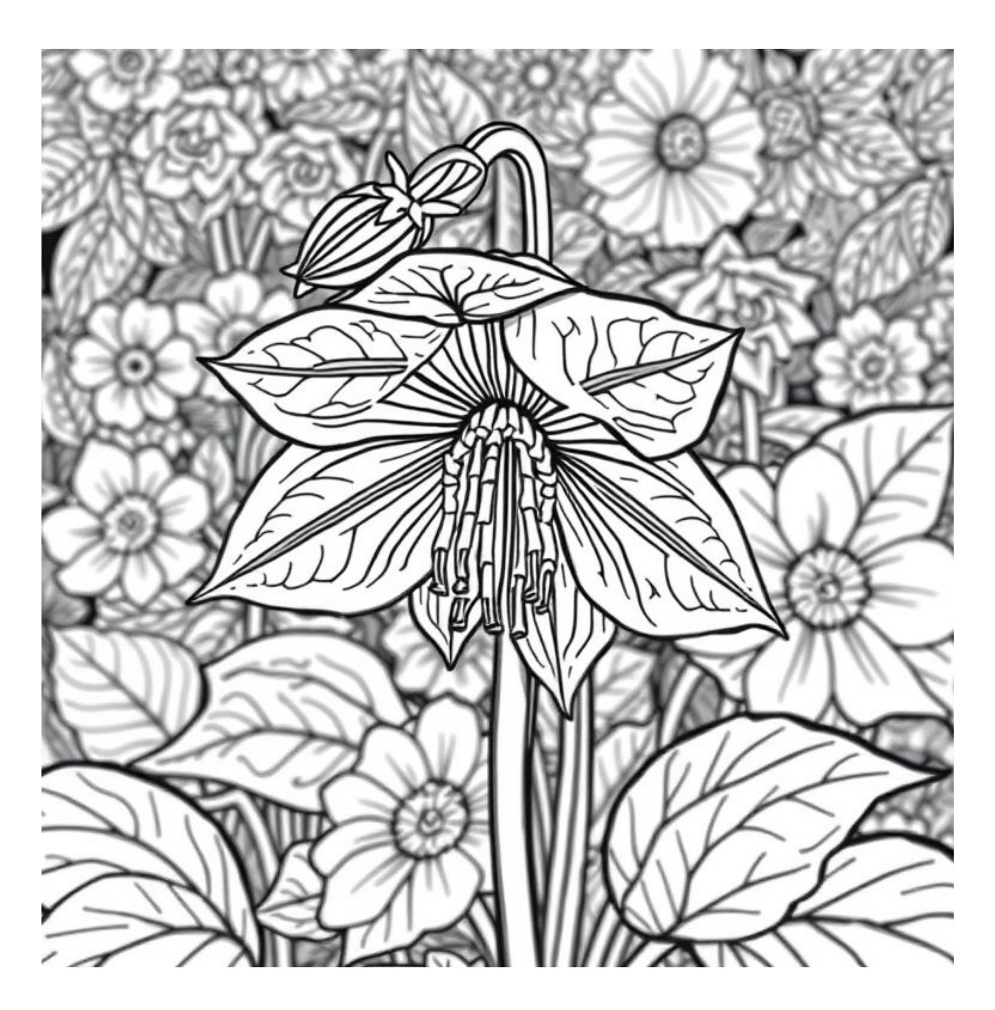 Bloom Art Flowers of the Land Coloring