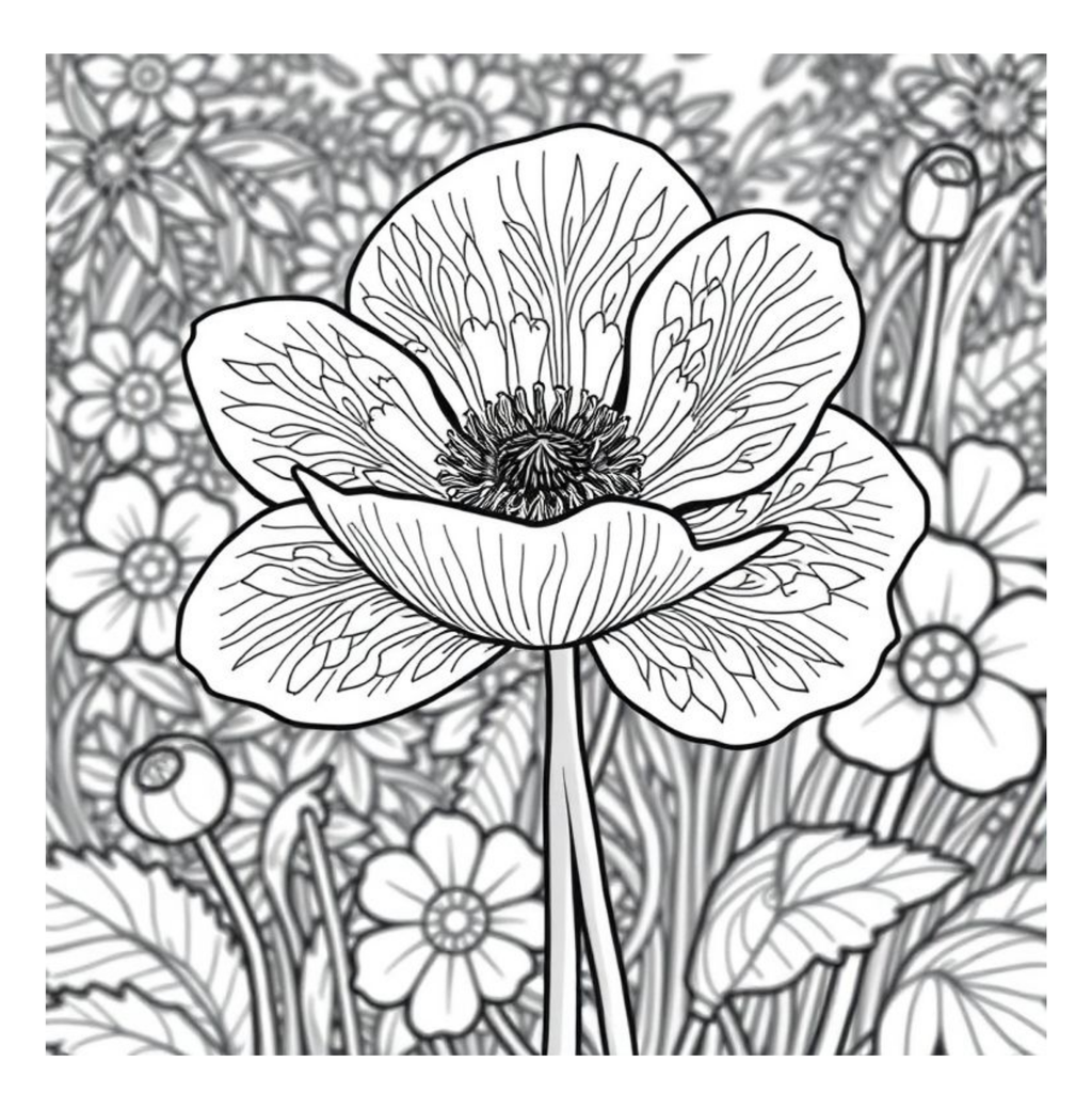 Bloom Art Flowers of the Land Coloring