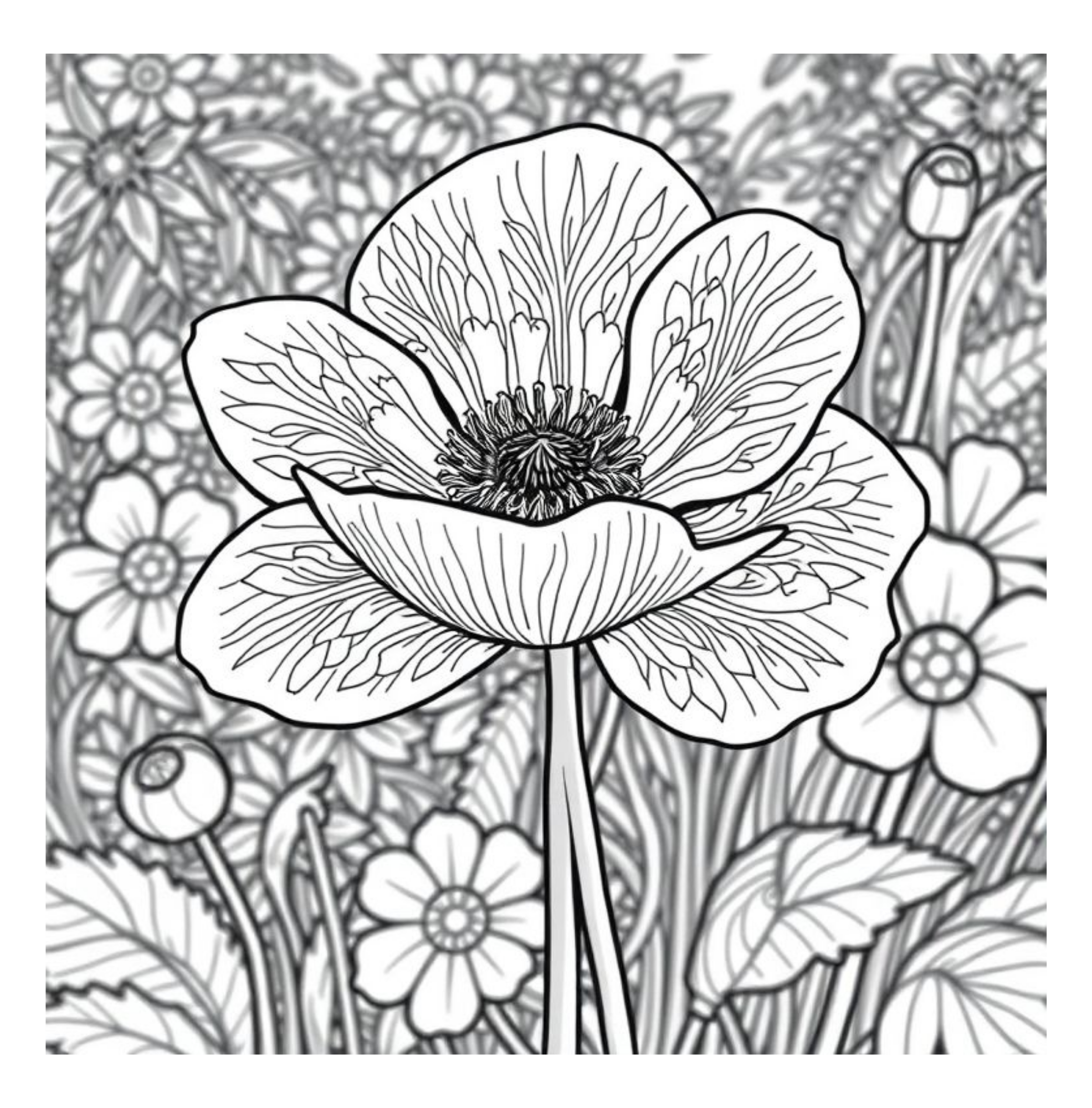 Bloom Art Flowers of the Land Coloring