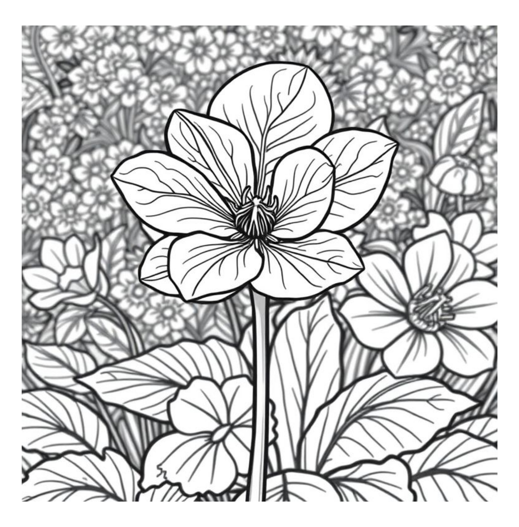 Bloom Art Flowers of the Land Coloring