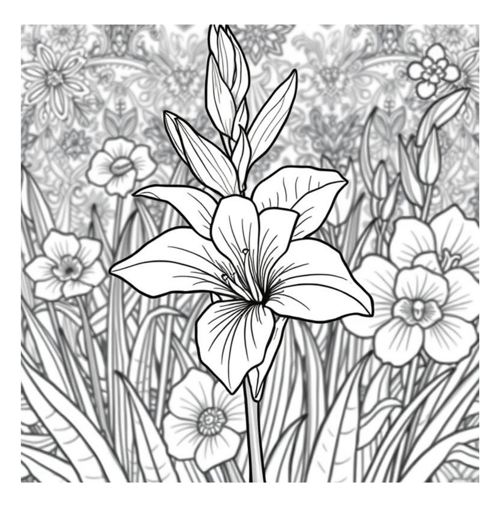 Bloom Art Flowers of the Land Coloring