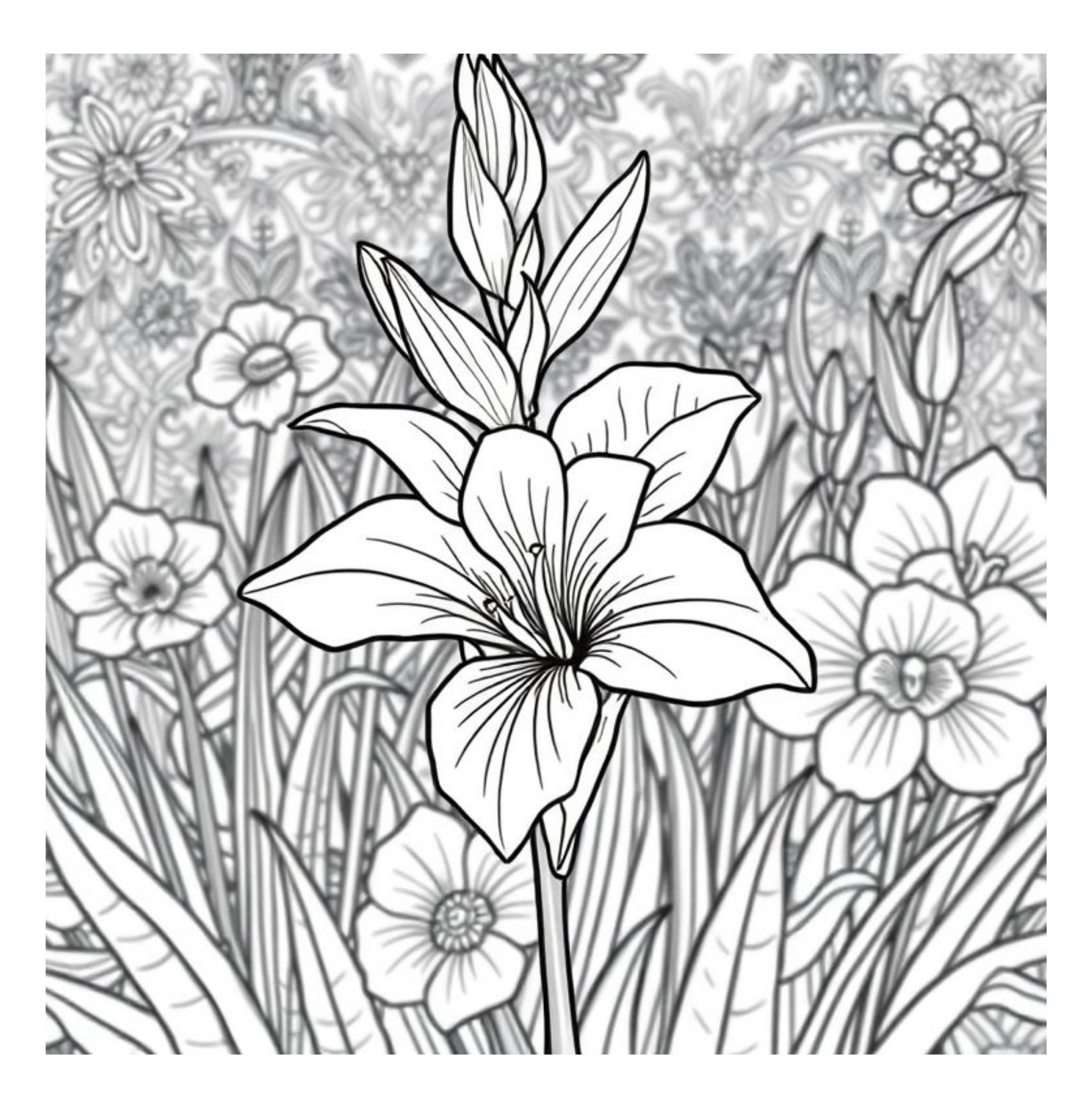 Bloom Art Flowers of the Land Coloring