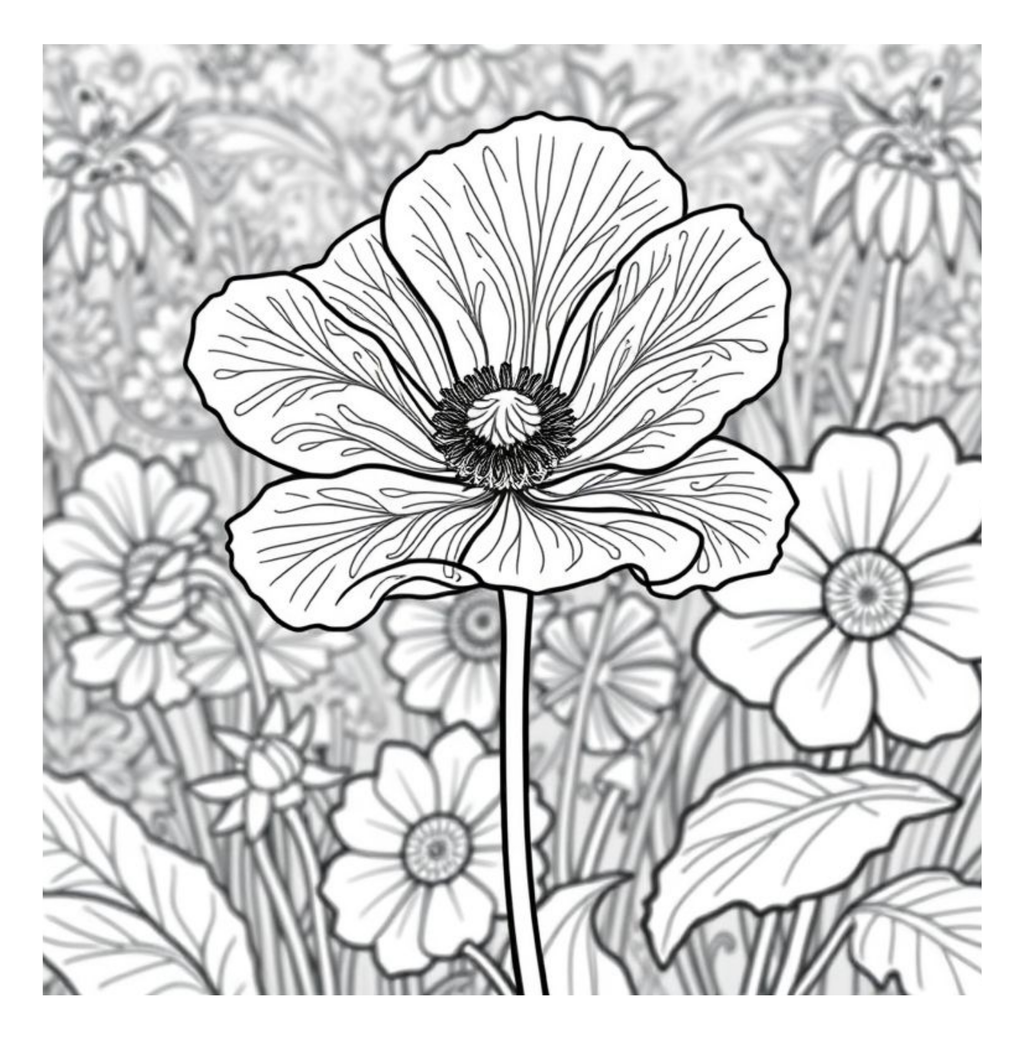 Bloom Art Flowers of the Land Coloring