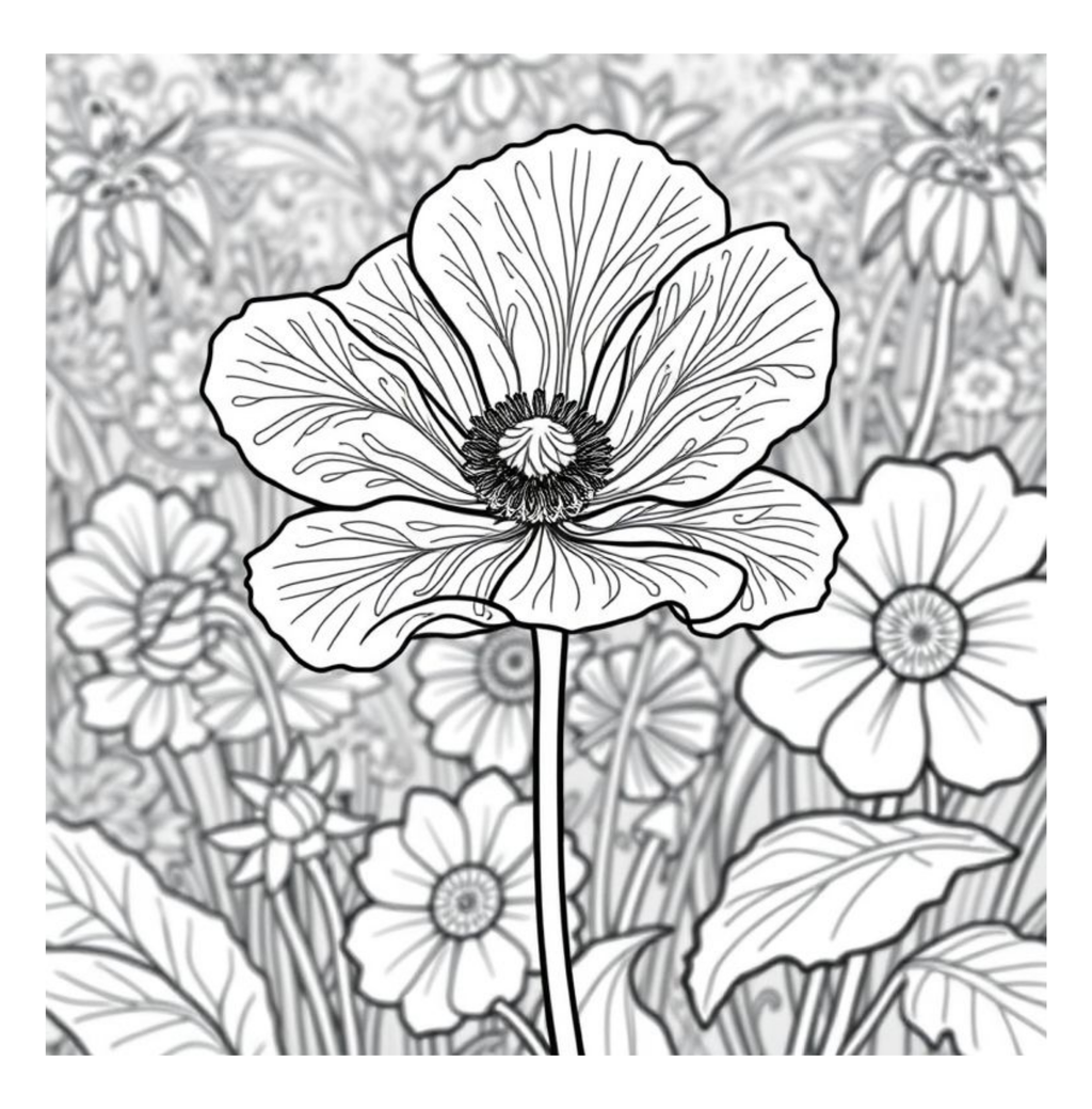 Bloom Art Flowers of the Land Coloring