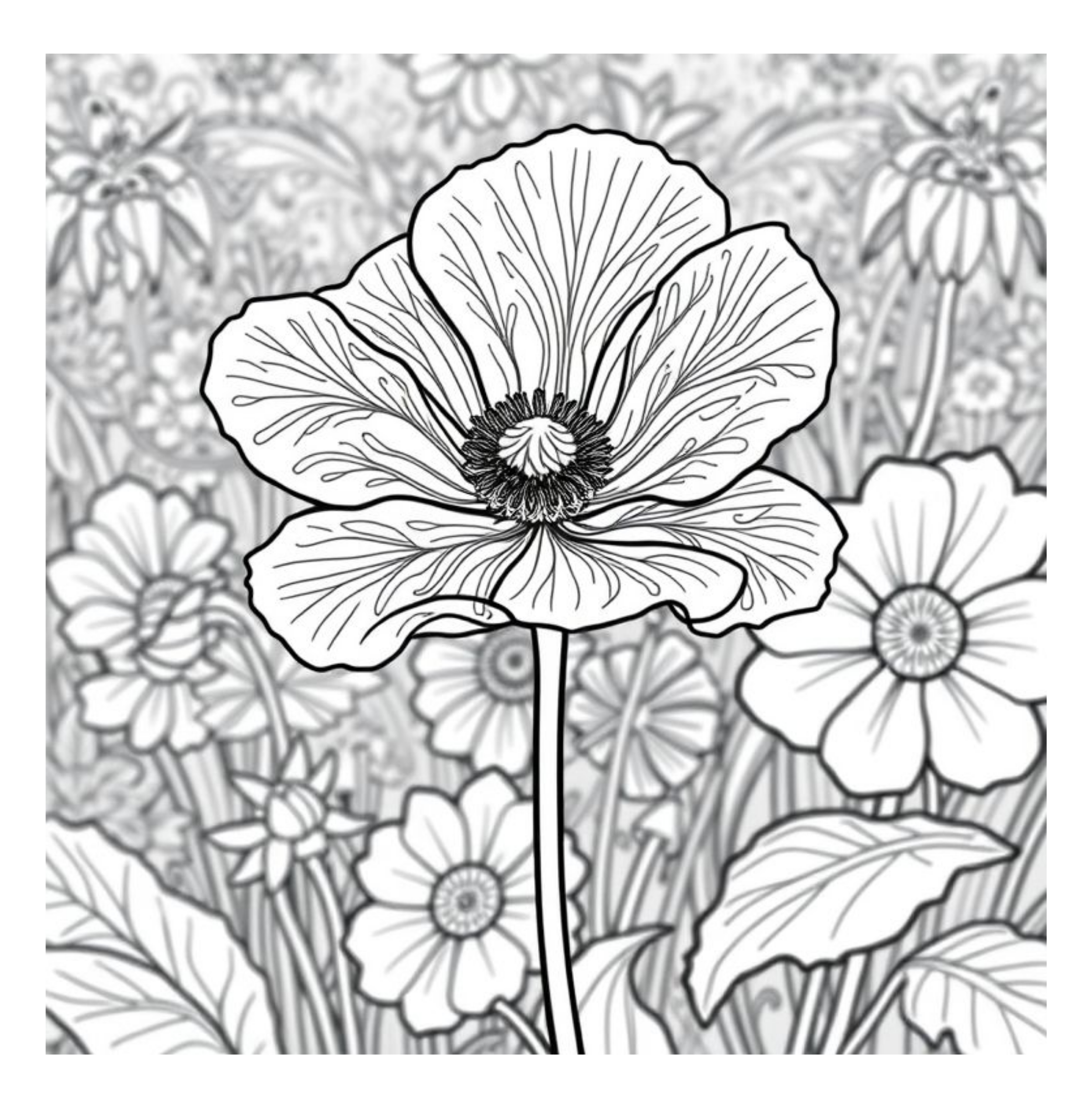 Bloom Art Flowers of the Land Coloring