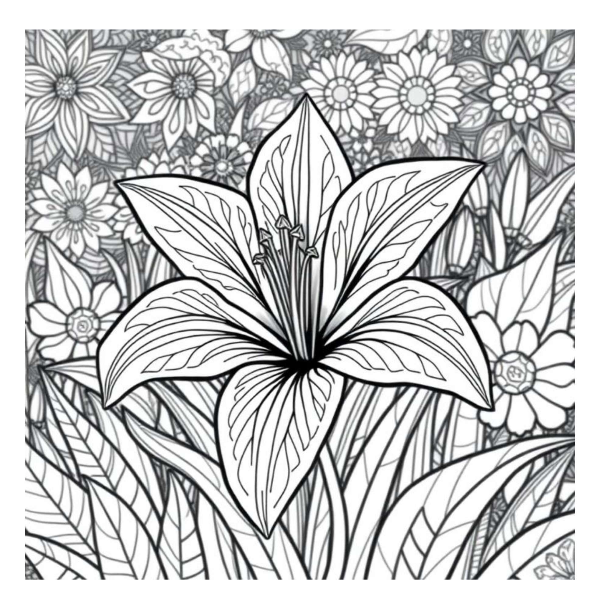 Bloom Art Flowers of the Land Coloring